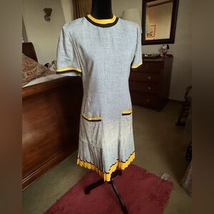 Ronnie Heller for Saks Fifth Avenue dropped waist pleated skirt dress.